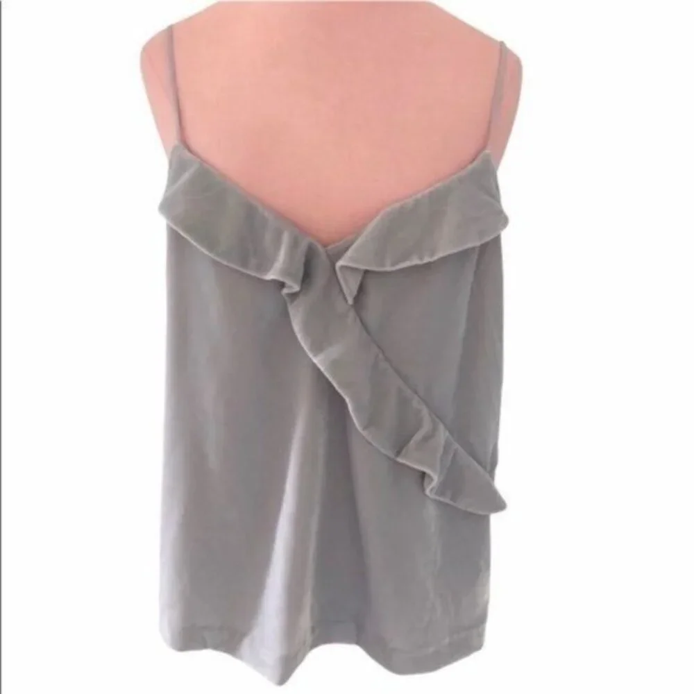 J. Crew Velvet Going Out Top in Metallic Silver Size 12 NWT